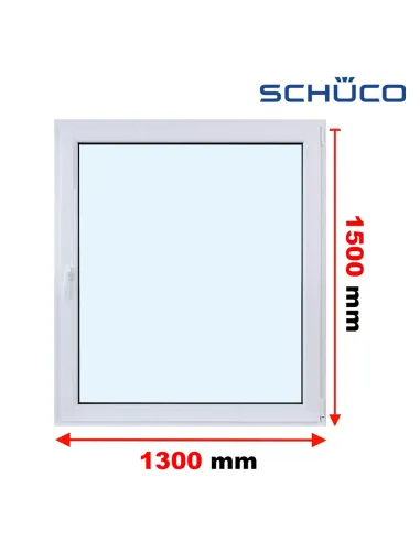 Okno PCV 130 x 150 cm Rozwierne Trzyszybowe Schüco LivIng 82