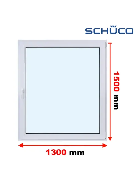 Okno PCV 130 x 150 cm Rozwierne Trzyszybowe Schüco LivIng 82