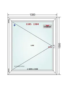 Okno PCV 130 x 150 cm Rozwierne Trzyszybowe Schüco LivIng 82 2