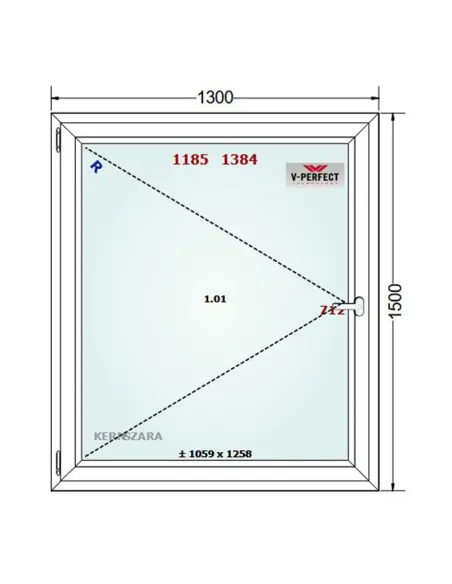Okno PCV 130 x 150 cm Rozwierne Trzyszybowe Schüco LivIng 82