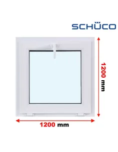 Okno PCV 120 x 120 cm Uchylne Trzyszybowe Schüco LivIng 82