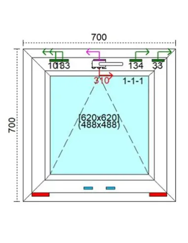 Okno PCV 70 x 70 cm Uchylne Trzyszybowe Veka Softline 82 MD