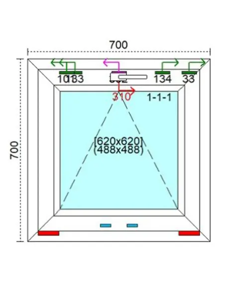 Okno PCV 70 x 70 cm Uchylne Trzyszybowe Veka Softline 82 MD