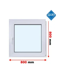 Okno PCV 80 x 80 cm Rozwierne Trzyszybowe Veka Softline 82 MD