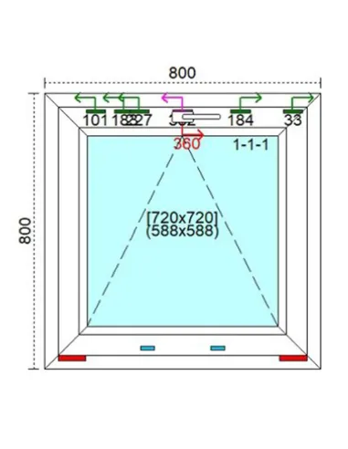 Okno PCV 90 x 90 cm Uchylne Trzyszybowe Veka Softline 82 MD