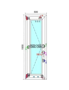Okno PCV 50 x 150 cm Rozwierne Trzyszybowe Veka Softline 82 MD 2