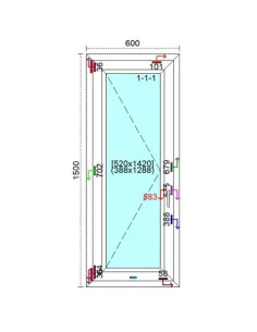 Okno PCV 60 x 150 cm Rozwierne Trzyszybowe Veka Softline 82 MD 2