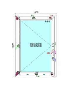 Okno PCV 100 x 100 cm Rozwierne Trzyszybowe Veka Softline 82 MD 2