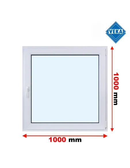 Okno PCV 100 x 100 cm Rozwierne Trzyszybowe Veka Softline 82 MD