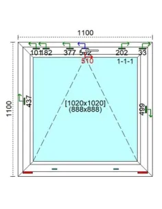Okno PCV 110 x 110 cm Uchylne Trzyszybowe Veka Softline 82 MD 2