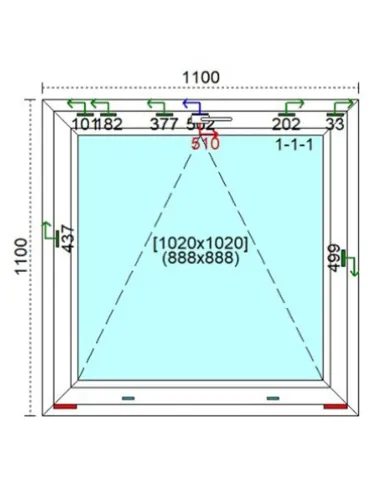 Okno PCV 110 x 110 cm Uchylne Trzyszybowe Veka Softline 82 MD