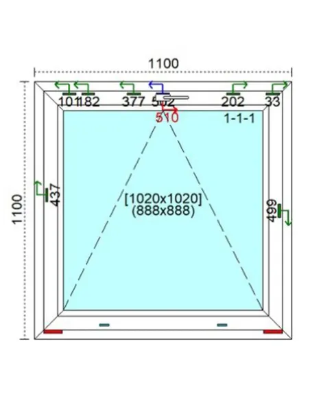 Okno PCV 110 x 110 cm Uchylne Trzyszybowe Veka Softline 82 MD