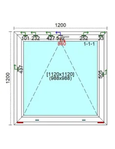 Okno PCV 120 x 120 cm Uchylne Trzyszybowe Veka Softline 82 MD 2