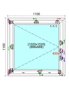 Okno PCV 110 x 150 cm Rozwierne Trzyszybowe Veka Softline 82 MD 2