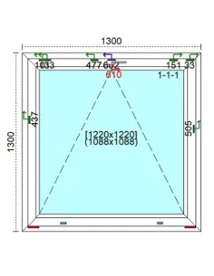 Okno PCV 130 x 130 cm Uchylne Trzyszybowe Veka Softline 82 MD 2