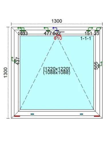 Okno PCV 130 x 130 cm Uchylne Trzyszybowe Veka Softline 82 MD