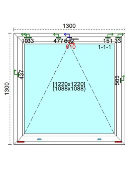 Okno PCV 130 x 130 cm Uchylne Trzyszybowe Veka Softline 82 MD