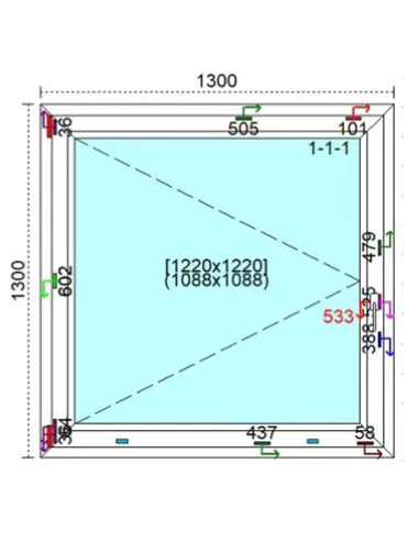 Okno PCV 130 x 130 cm Rozwierne Trzyszybowe Veka Softline 82 MD