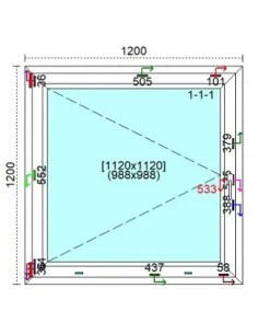 Okno PCV 120 x 150 cm Rozwierne Trzyszybowe Veka Softline 82 MD 2