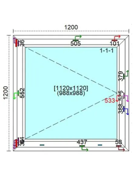 Okno PCV 120 x 150 cm Rozwierne Trzyszybowe Veka Softline 82 MD