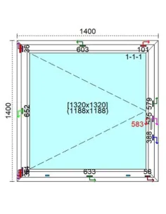 Okno PCV 140 x 140 cm Rozwierne Trzyszybowe Veka Softline 82 MD 2