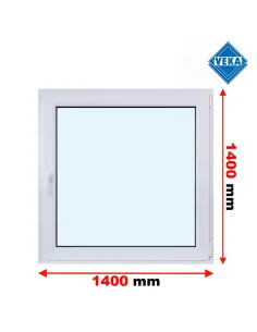 Okno PCV 140 x 140 cm Rozwierne Trzyszybowe Veka Softline 82 MD