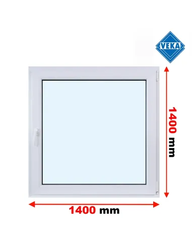 Okno PCV 140 x 140 cm Rozwierne Trzyszybowe Veka Softline 82 MD