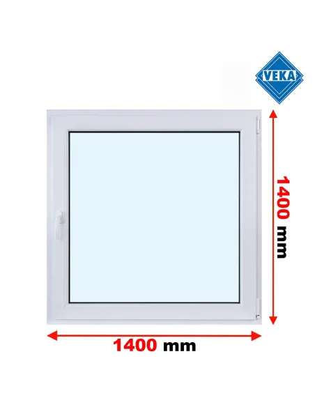 Okno PCV 140 x 140 cm Rozwierne Trzyszybowe Veka Softline 82 MD