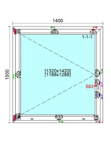Okno PCV 140 x 150 cm Rozwierne Trzyszybowe Veka Softline 82 MD