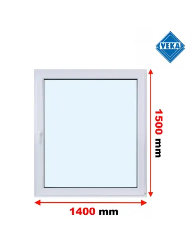 Okno PCV 140 x 150 cm Rozwierne Trzyszybowe Veka Softline 82 MD