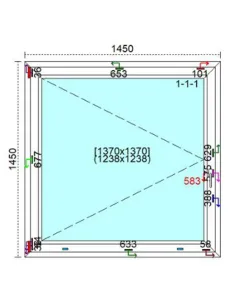 Okno PCV 145 x 145 cm Rozwierne Trzyszybowe Veka Softline 82 MD 2
