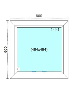 Okno PCV 60 x 60 cm FIX (Stałe) Trzyszybowe Veka Softline 82 MD 2