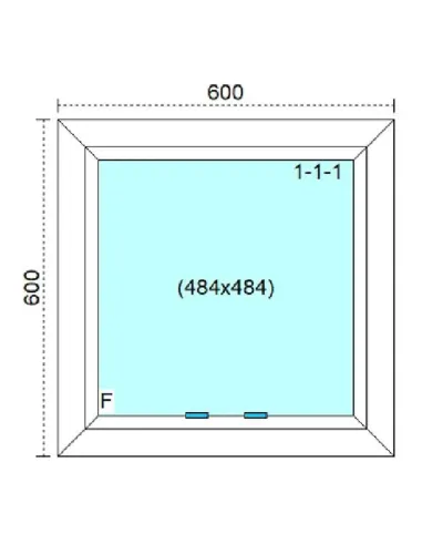 Okno PCV 60 x 60 cm FIX (Stałe) Trzyszybowe Veka Softline 82 MD