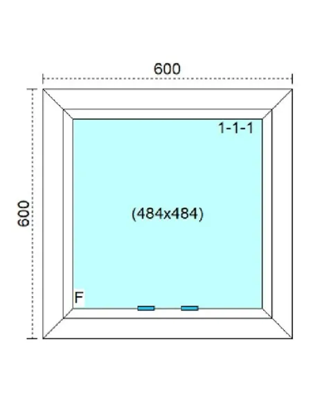 Okno PCV 60 x 60 cm FIX (Stałe) Trzyszybowe Veka Softline 82 MD