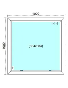 Okno PCV 100 x 100 cm FIX (Stałe) Trzyszybowe Veka Softline 82 MD 2