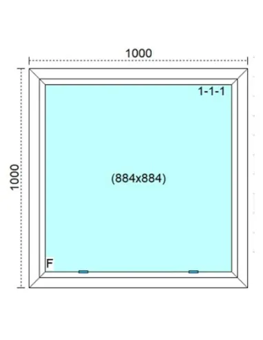 Okno PCV 100 x 100 cm FIX (Stałe) Trzyszybowe Veka Softline 82 MD