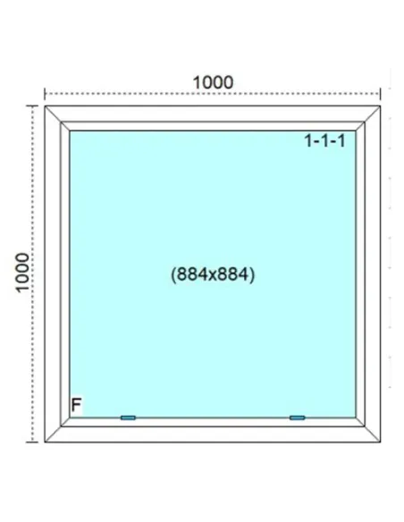 Okno PCV 100 x 100 cm FIX (Stałe) Trzyszybowe Veka Softline 82 MD