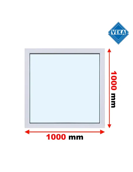 Okno PCV 100 x 100 cm FIX (Stałe) Trzyszybowe Veka Softline 82 MD