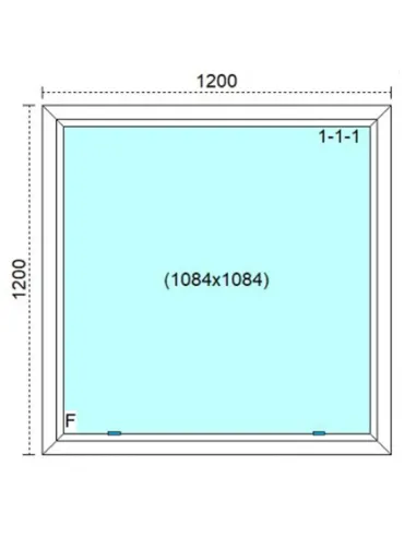Okno PCV 120 x 120 cm FIX (Stałe) Trzyszybowe Veka Softline 82 MD