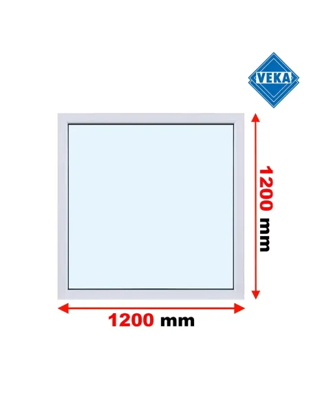 Okno PCV 120 x 120 cm FIX (Stałe) Trzyszybowe Veka Softline 82 MD