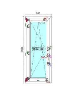 Okno PCV 60 x 150 cm Rozwierno-Uchylne Trzyszybowe Veka Softline 82 MD 2
