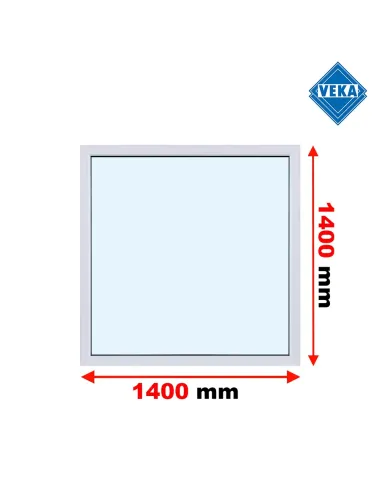 Okno PCV 140 x 140 cm FIX (Stałe) Trzyszybowe Veka Softline 82 MD
