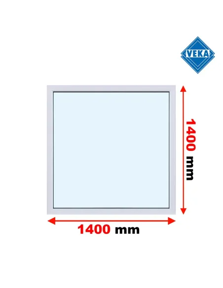 Okno PCV 140 x 140 cm FIX (Stałe) Trzyszybowe Veka Softline 82 MD