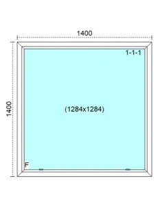 Okno PCV 140 x 140 cm FIX (Stałe) Trzyszybowe Veka Softline 82 MD 2