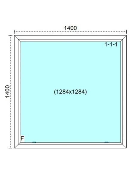 Okno PCV 140 x 140 cm FIX (Stałe) Trzyszybowe Veka Softline 82 MD