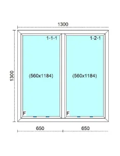 Okno PCV 130 x 130 cm FIX (Stałe) Trzyszybowe Veka Softline 82 MD 2