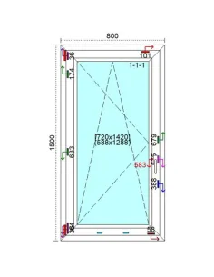 Okno PCV 80 x 150 cm Rozwierno-Uchylne Trzyszybowe Veka Softline 82 MD 2
