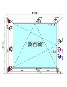Okno PCV 110 x 110 cm Rozwierno-Uchylne Trzyszybowe Veka Softline 82 MD 2
