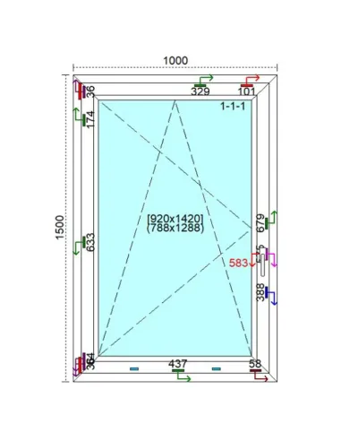 Okno PCV 100 x 150 cm Rozwierno-Uchylne Trzyszybowe Veka Softline 82 MD