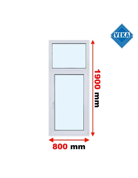 Okno PCV 80 x 190 cm FIX - Rozwierno-Uchylne Trzyszybowe Veka Softline 82 MD